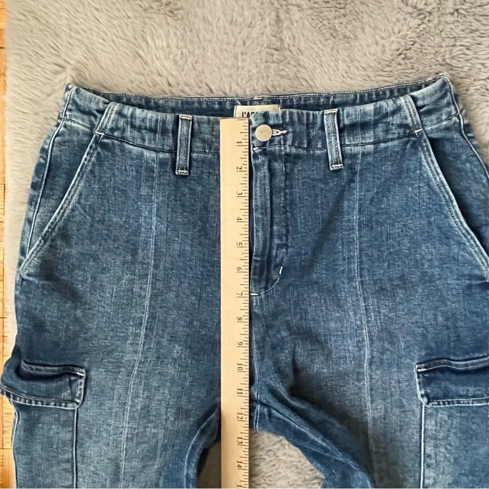 L’AGENCE Women’s Cargo Jeans Size 30 Blue Straight‎ Leg Utility Denim Cabincore